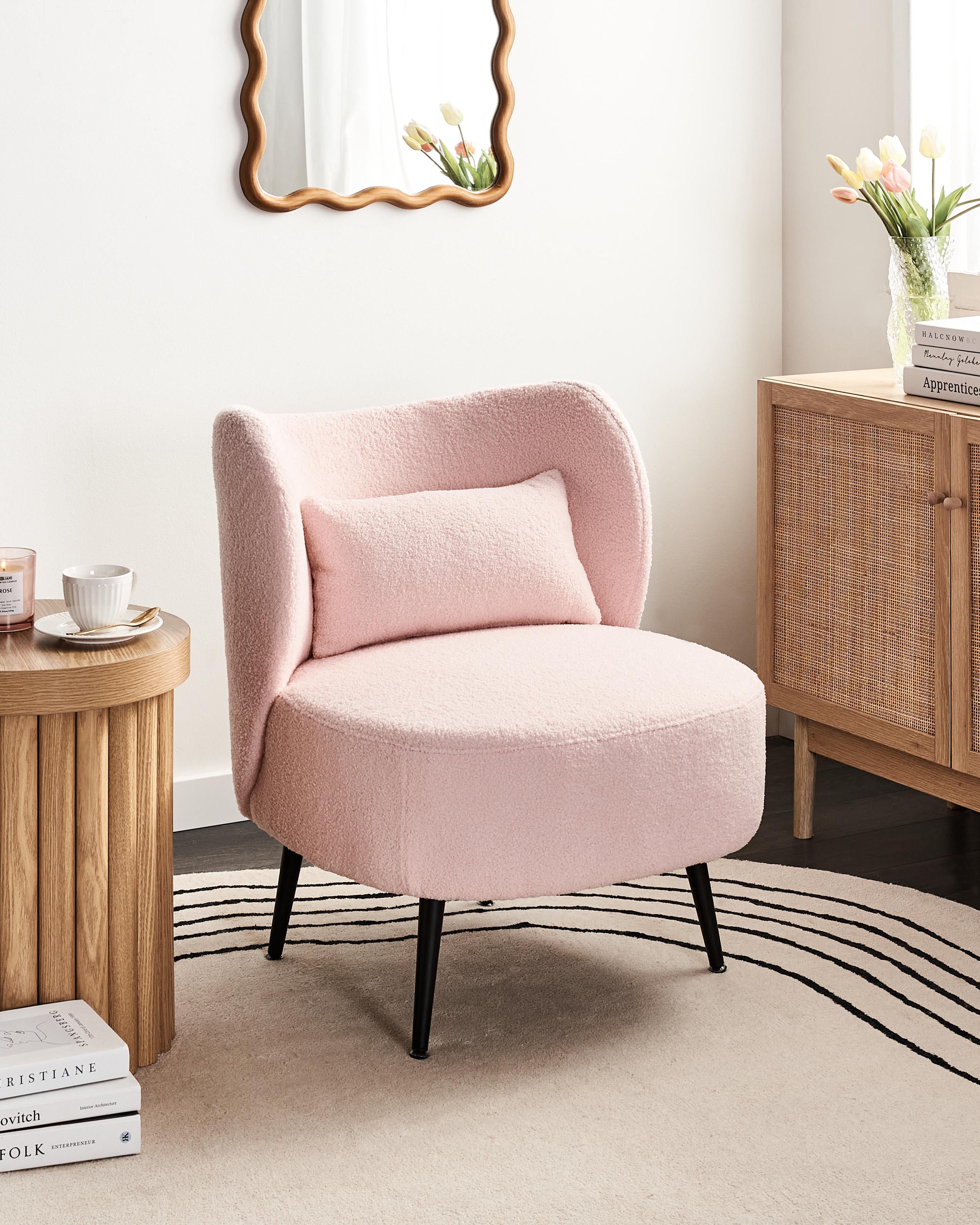 Fauteuil OTSBY Bouclé Pastelroze