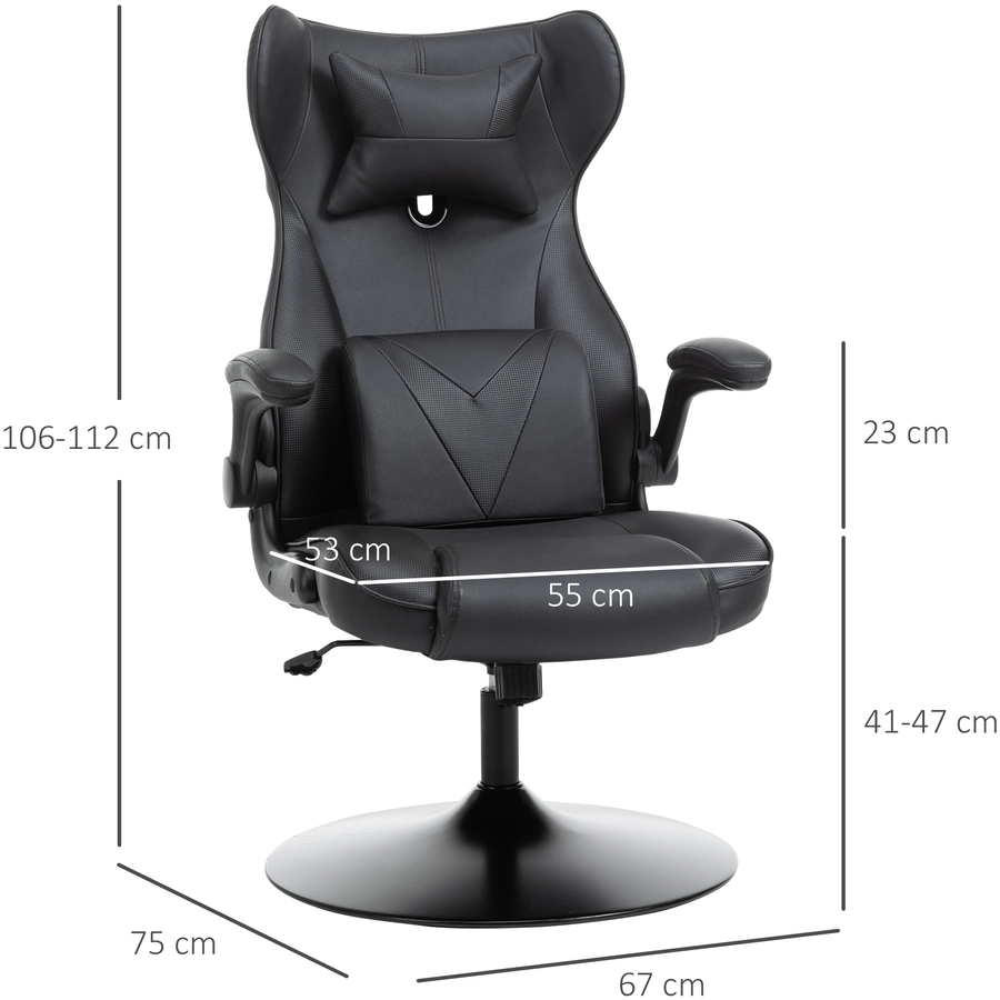HOMCOM Gamingstuhl Racing-Design schwarz