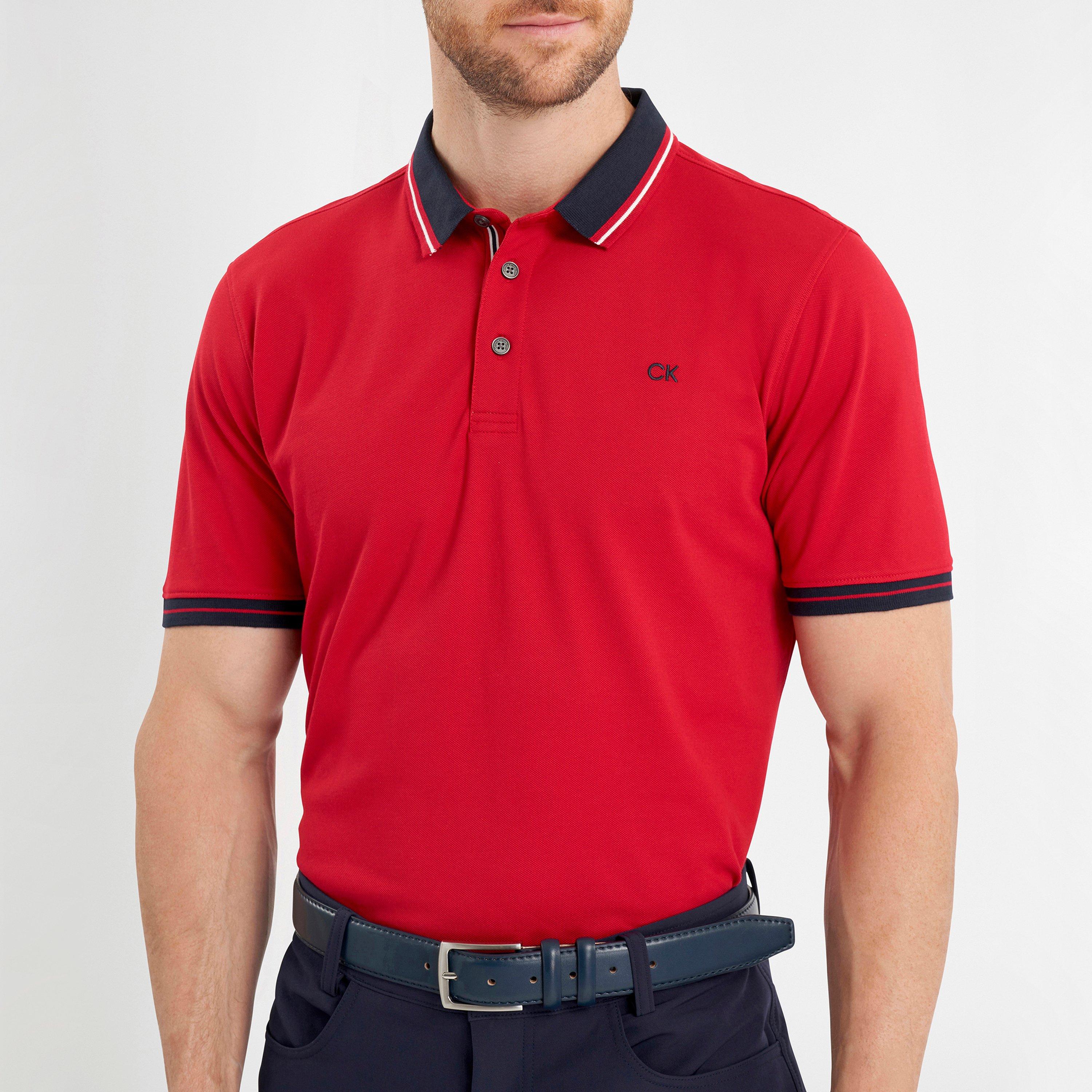 Calvin Klein Golf CKG Monogram Pique Polo Shirt Mens