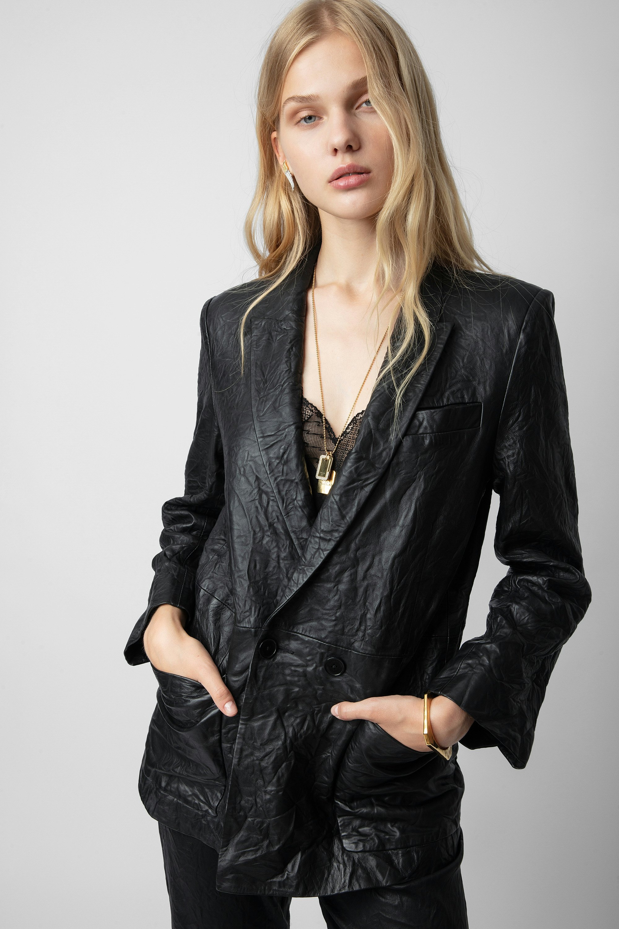 Veste Visko Cuir Froissé