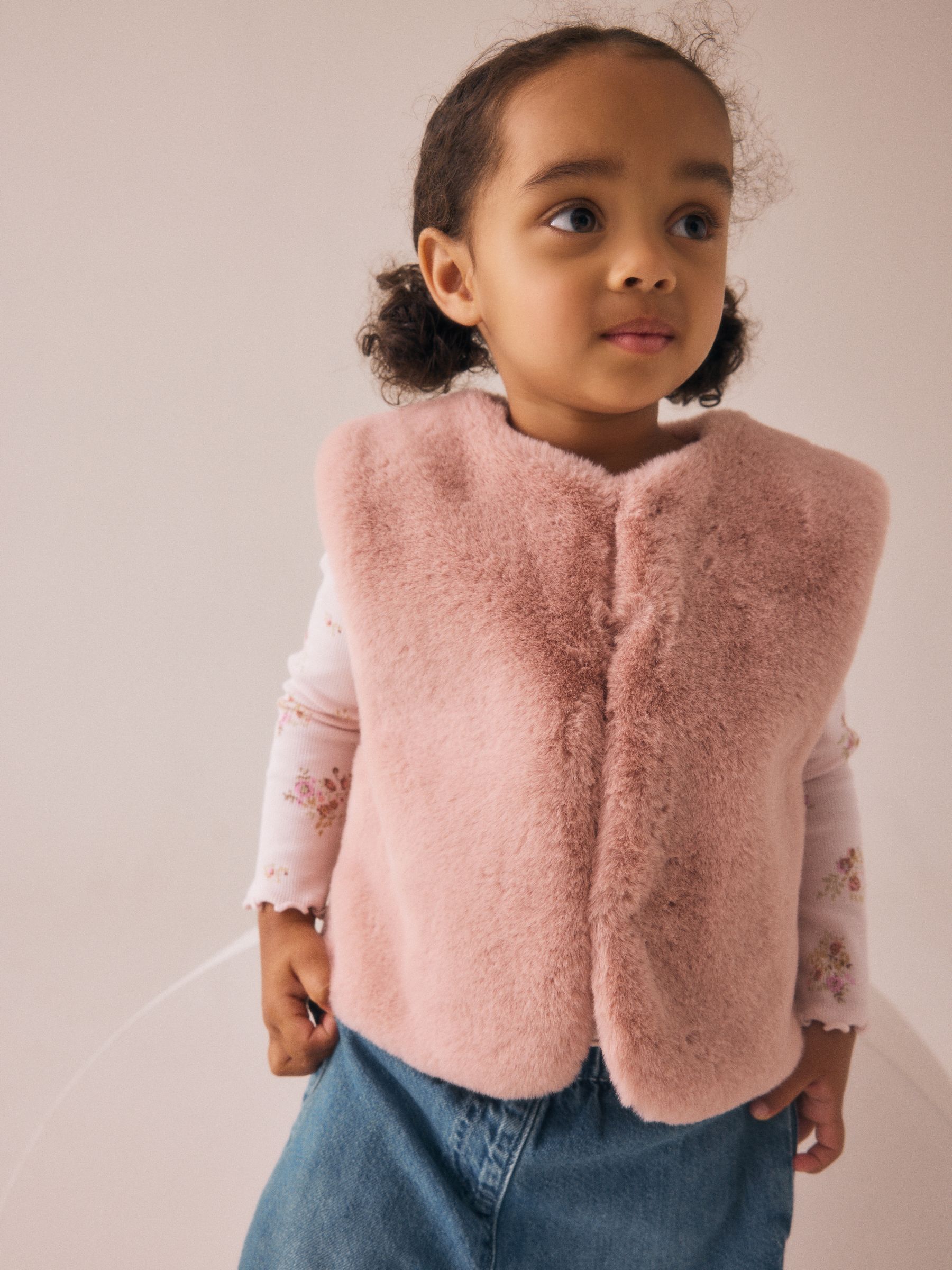 Roze - Bodywarmer van imitatiebont (3mnd -7jr)