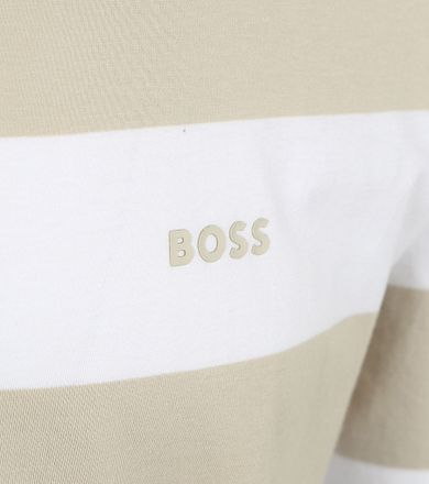 BOSS T-shirt Stripe Beige 50499334-271 kopen