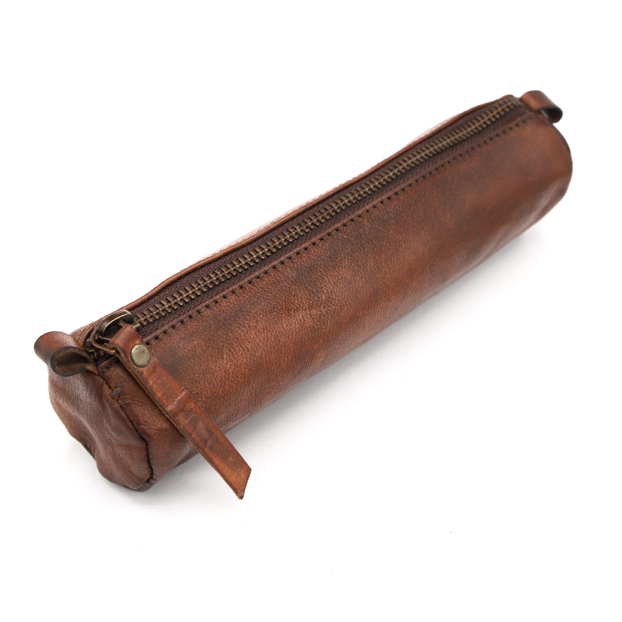 Stifteetui aus Leder, braun, L 20 cm, Ø 5 cm günstig bestellen