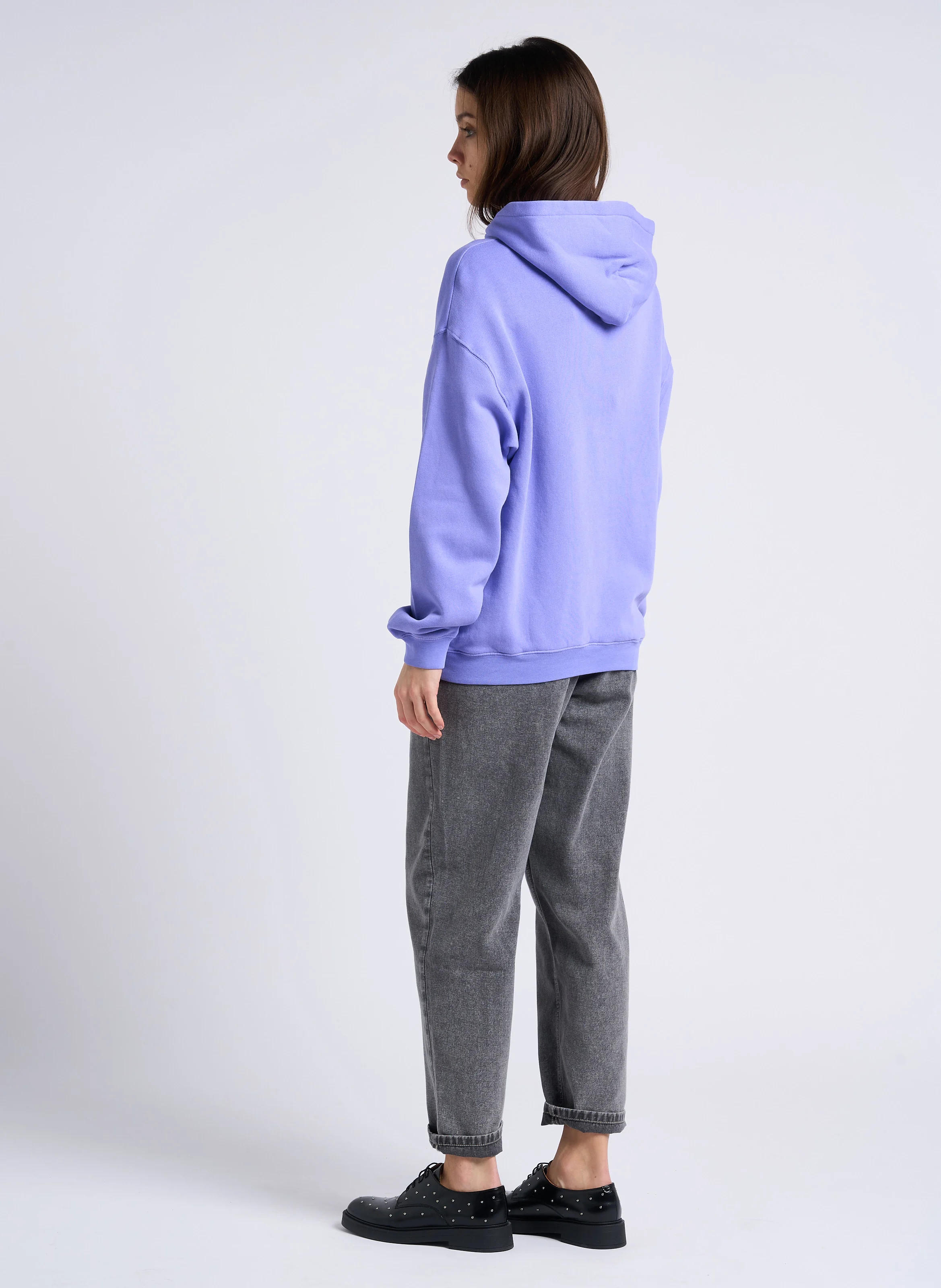 JAZY - Jean droit taille haute en coton | Gris