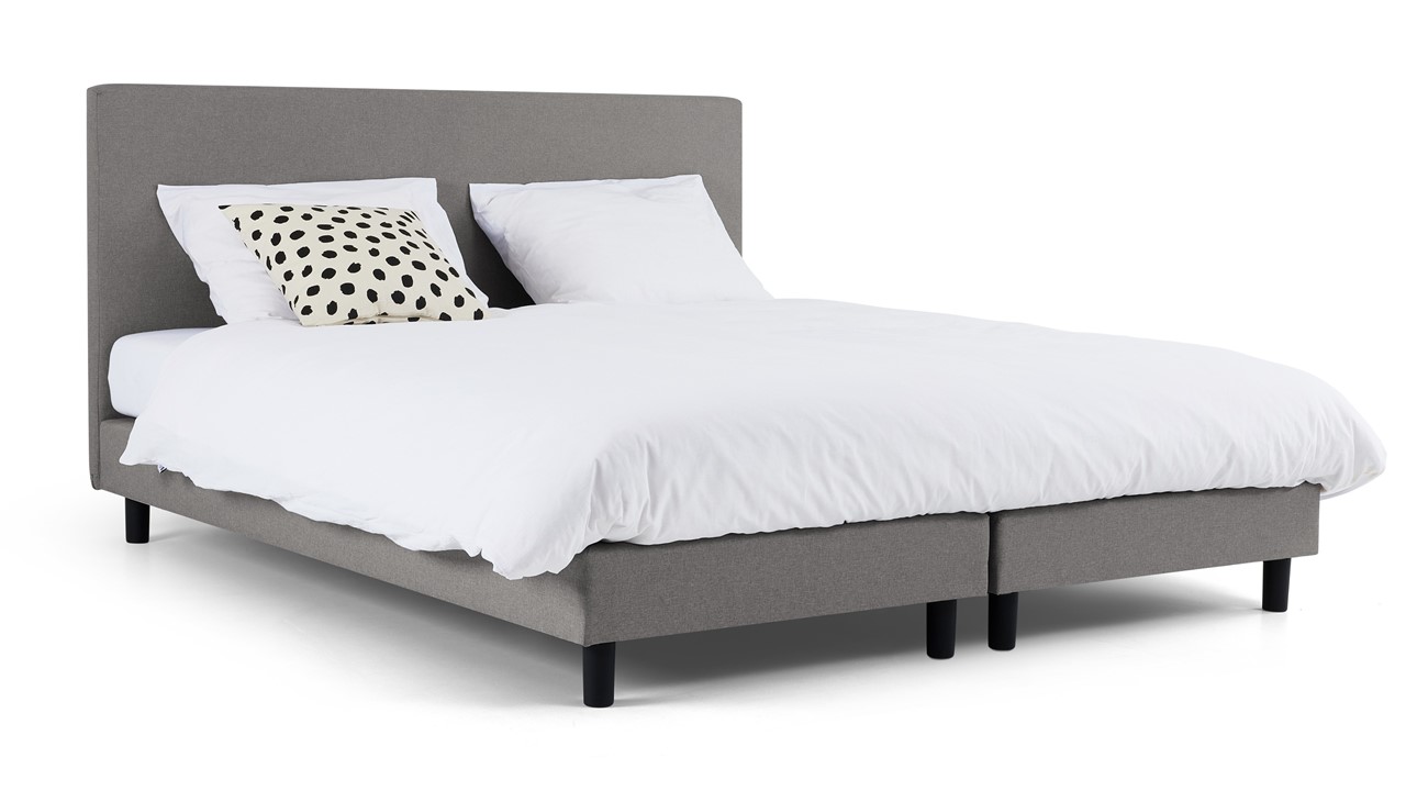 Box Ambra met Silver Pocket Deluxe Foam matras light grey