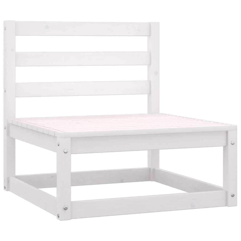 Salon de jardin meuble d'extérieur ensemble de mobilier 9 pièces blanc bois de pin massif