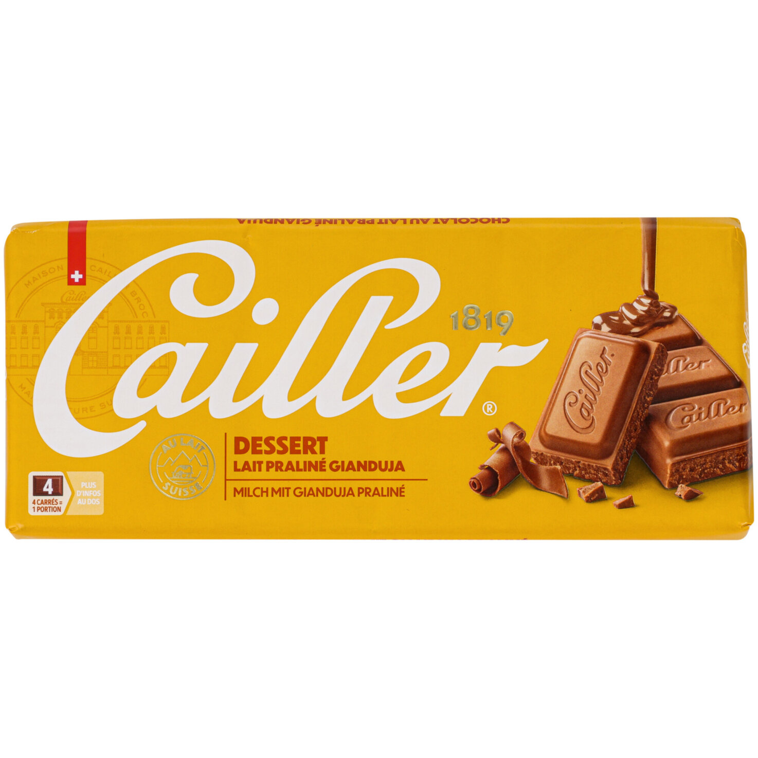 Cailler Dessert Tafelschokolade Milch mit Gianduja Praliné