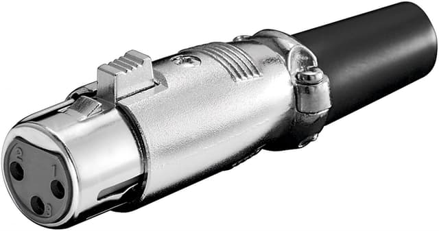 Goobay Mikrofonkontakt, 3 Pin med guldpläterade kontakter, låsregel och skruvad kabelavlastning