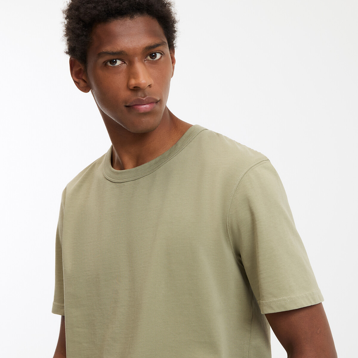 COLEÇÃO LA REDOUTE<br>Camiseta de gola redonda, malha de algodão