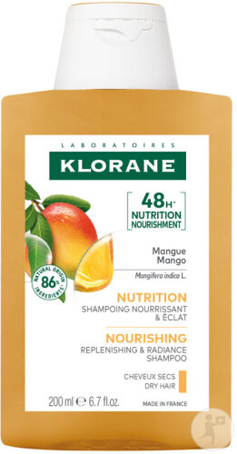 Klorane Mangue Shampoing Nutrition Nourrissant & Éclat Cheveux Secs  200ml
