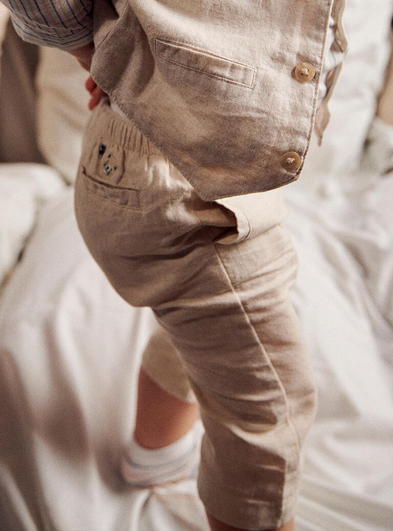 Pantalon beige en lin