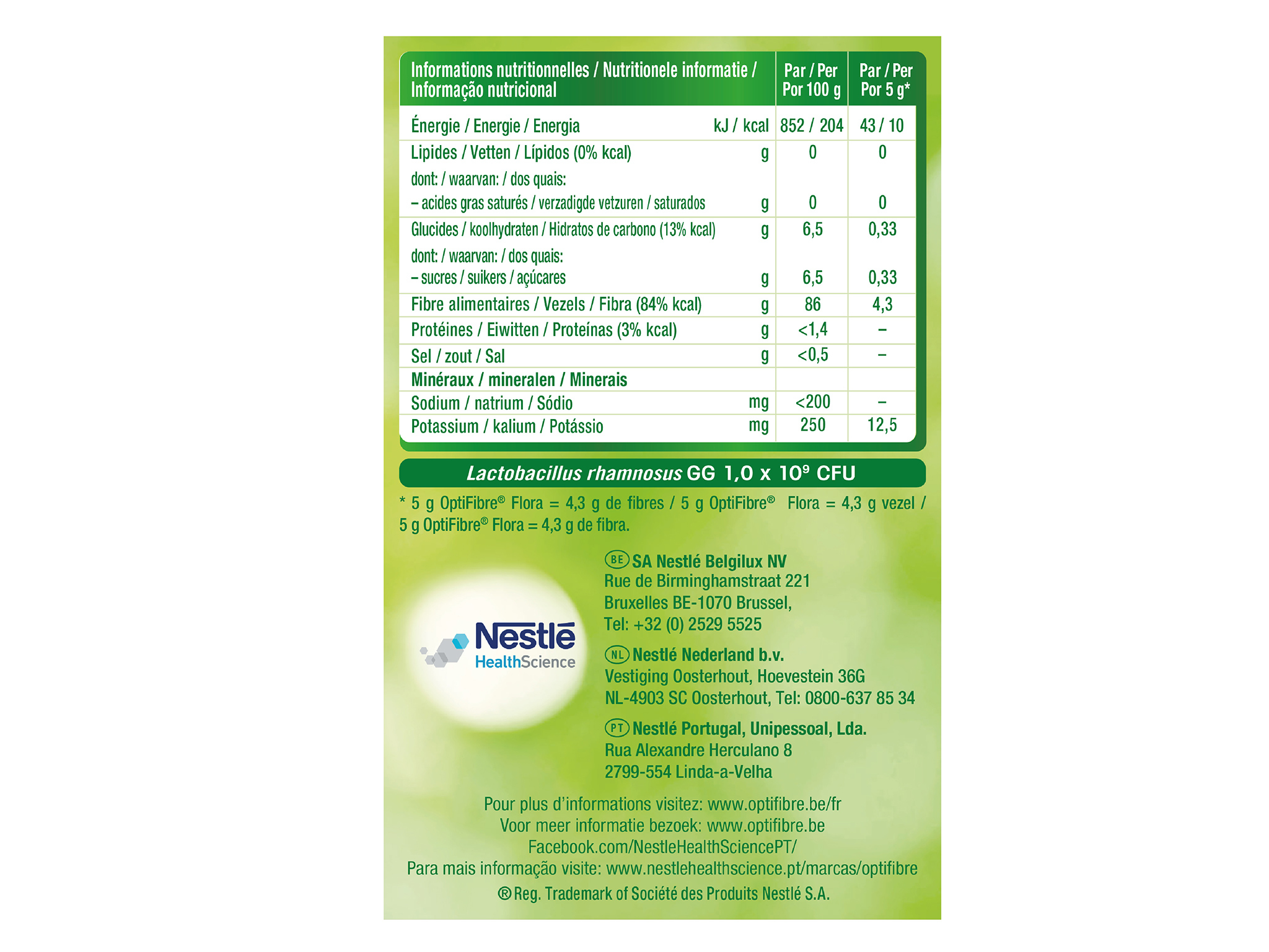 ALIMENTO OPTIFIBRE FLORA 10SAQ