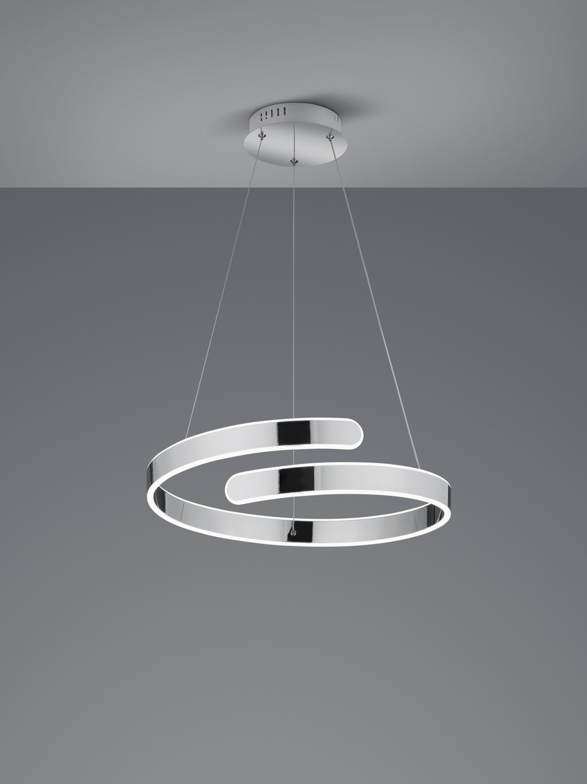 LED-Pendelleuchte - Chrom - höhenverstellbar - 50 cm