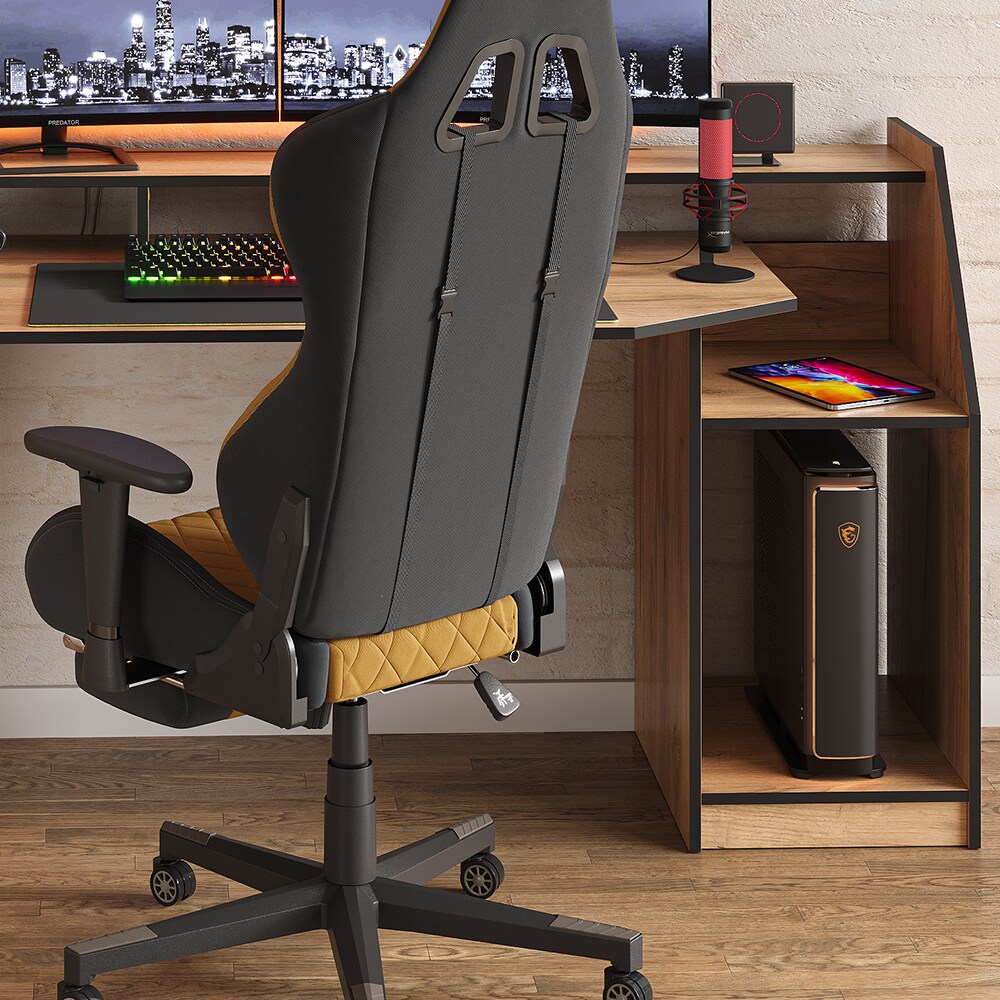 Vicco Computertisch Joel Eiche Schwarz 180 x 66 cm Gamingtisch PC-Tisch Schublade Tür