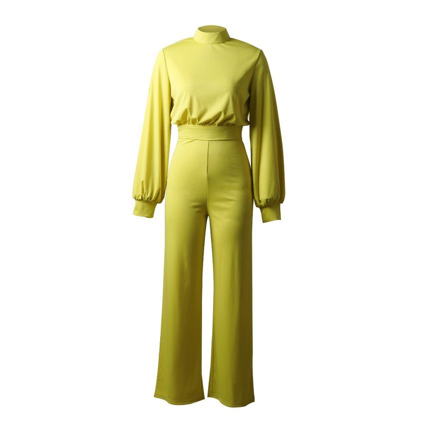 Sheparon - Jumpsuit met pofmouwen en col