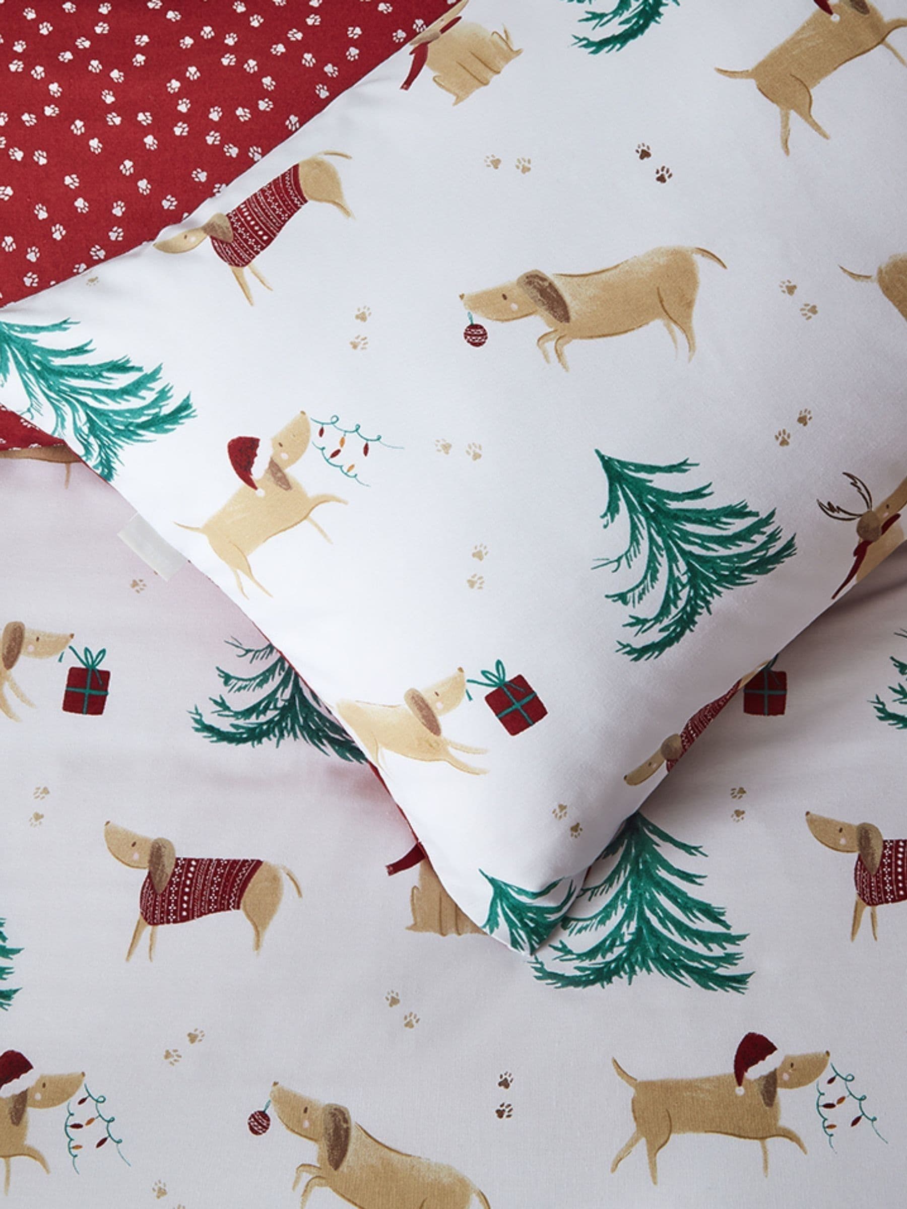 Vantona Kerstmis Honden Quilt Cover Set
