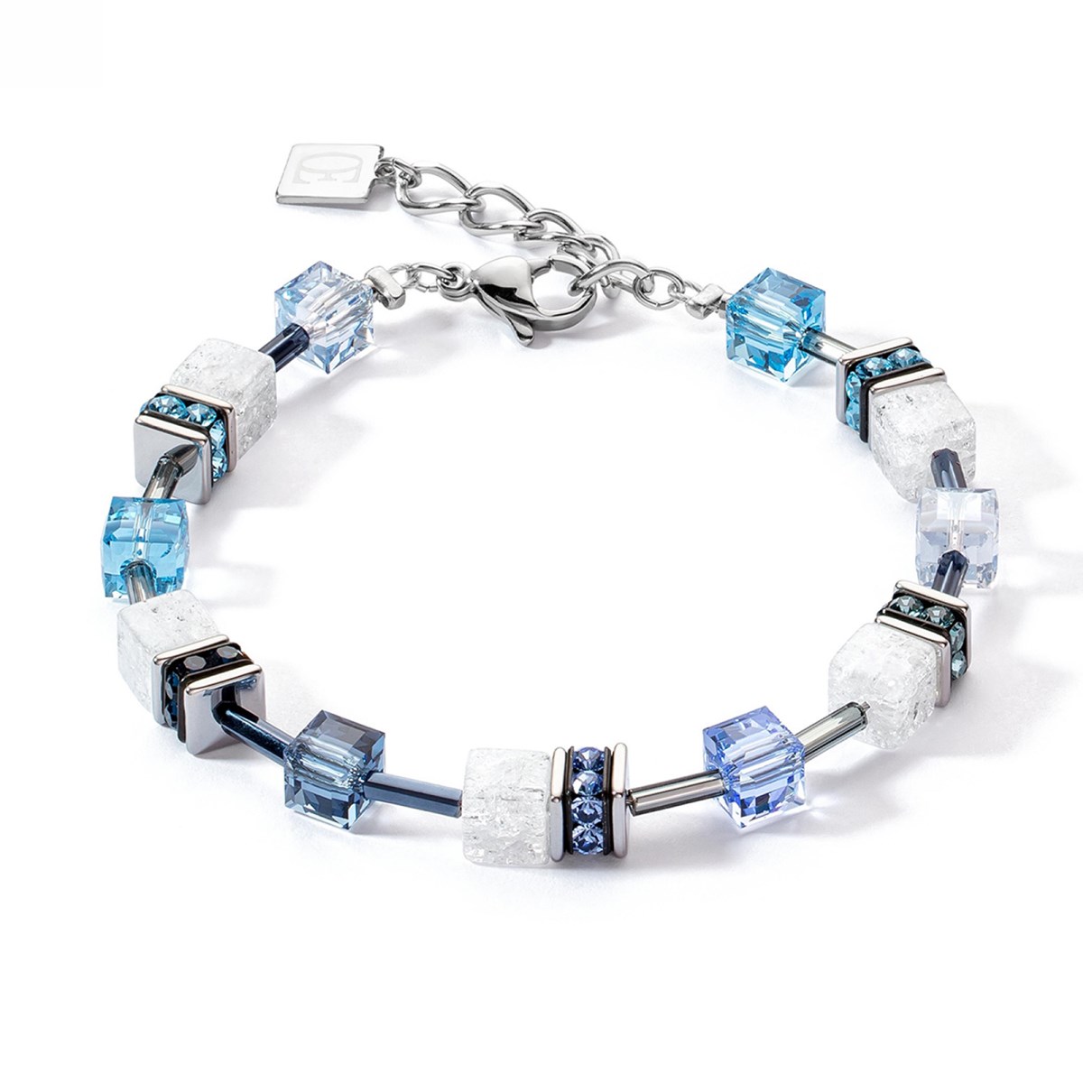 Bracelet Coeur de Lion Geocube Iconic Naturebleu blanc