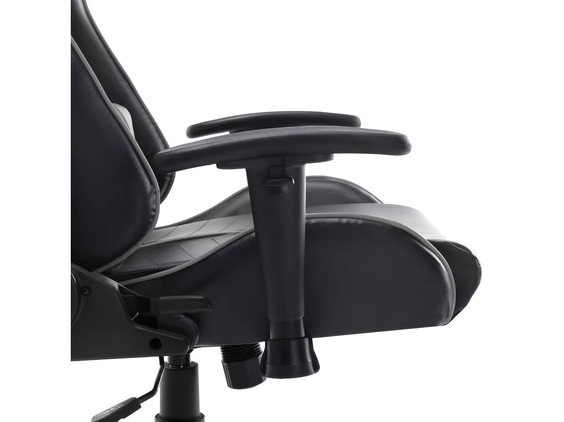 Chaise de jeu Noir et gris Cuir artificiel