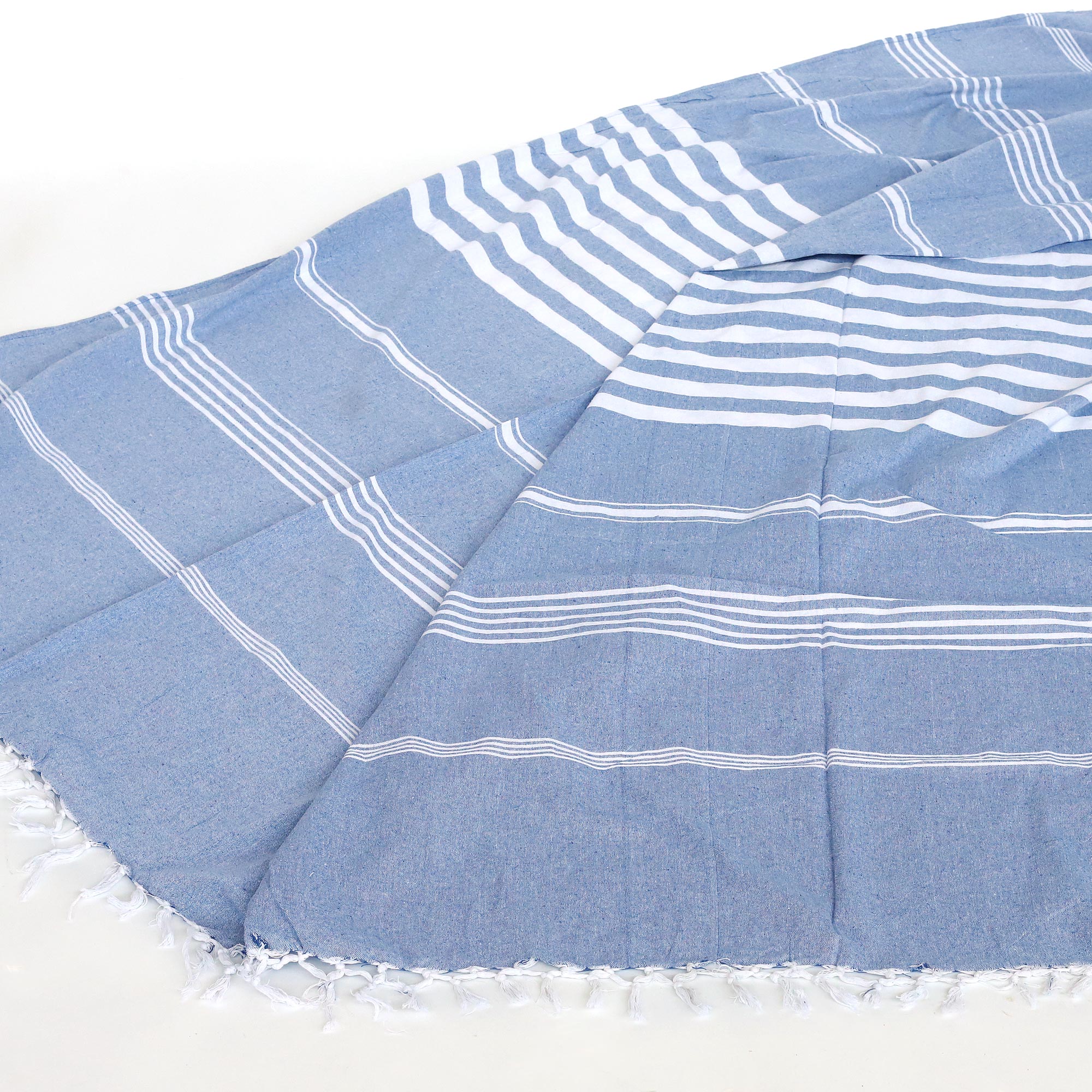 Tagesdecke 'Striped' blau-weiß, 100% Baumwolle, B 240 cm, L 210 cm von fischer's lagerhaus