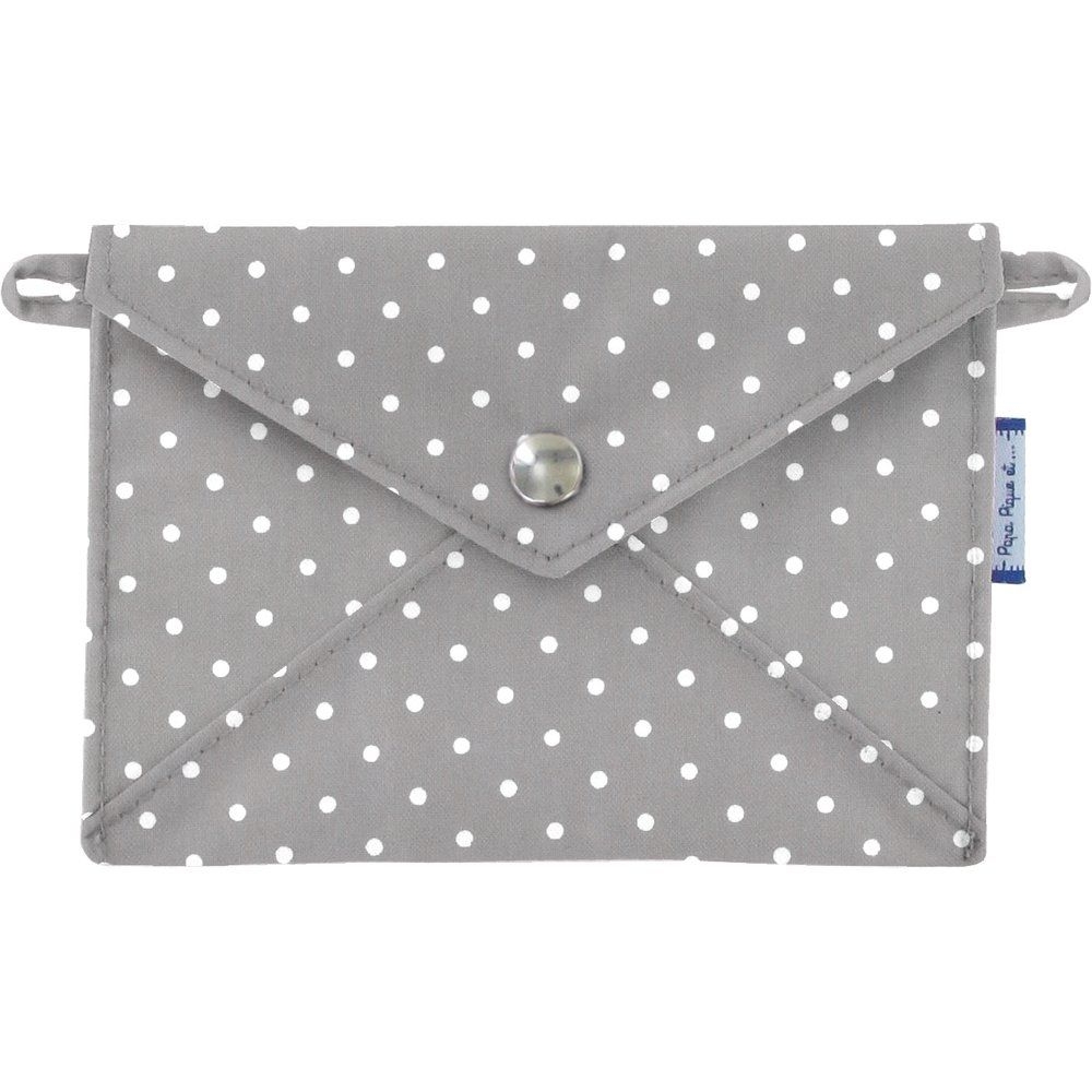 Petite Pochette Enveloppe Pois Gris Clair