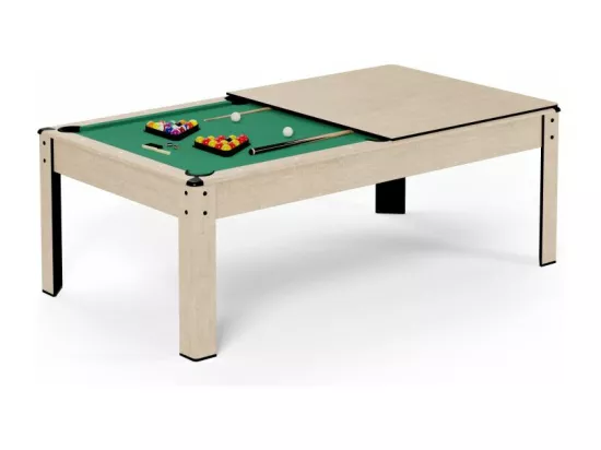 Billard Américain convertible table 4places KITBILL 5FT - 183 x 102 x 78 cm Plateau dînatoire et accessoires inclus - Beige