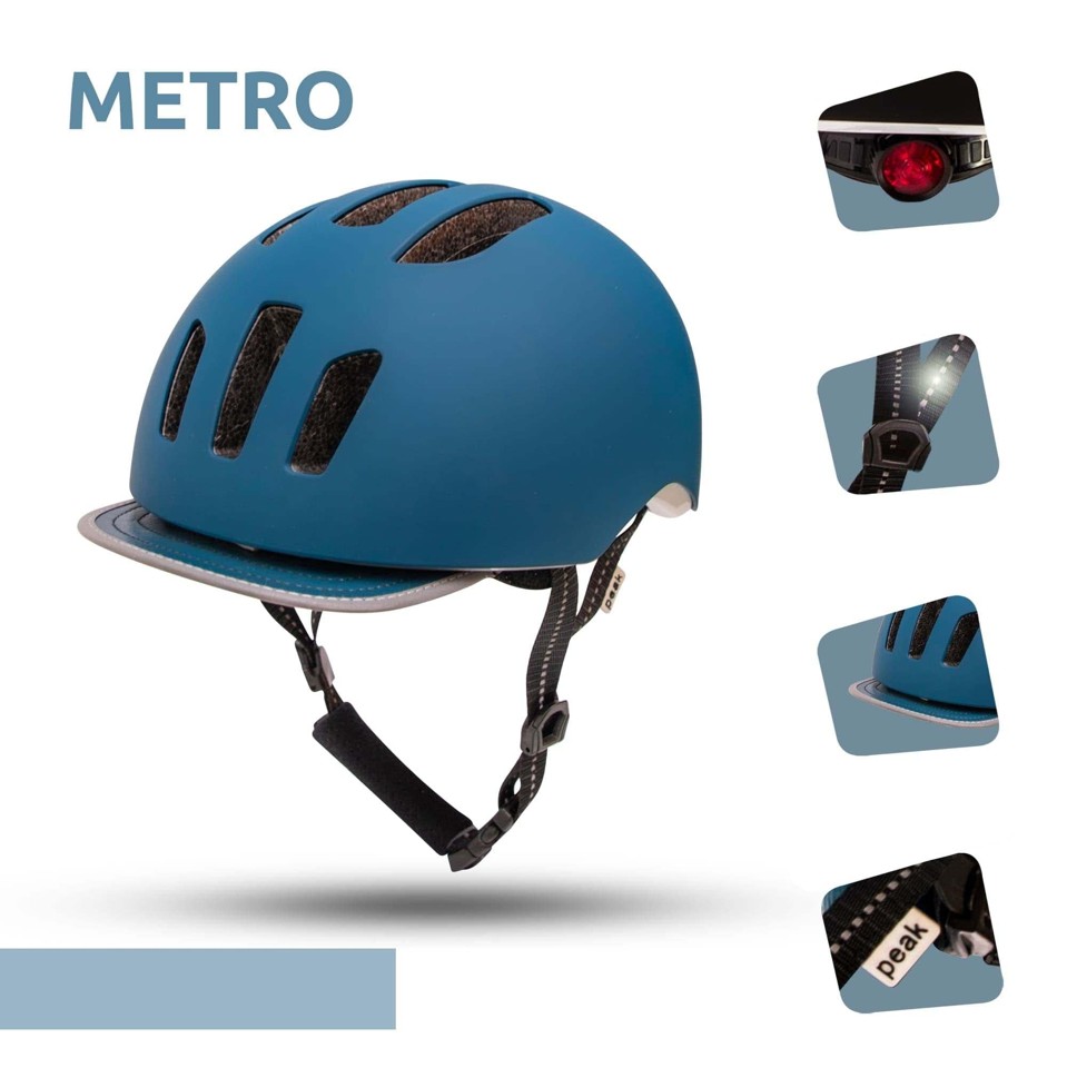 Crazy Safety - Cykelhjelm til voksne - Blå/Petrolium (53-59cm)