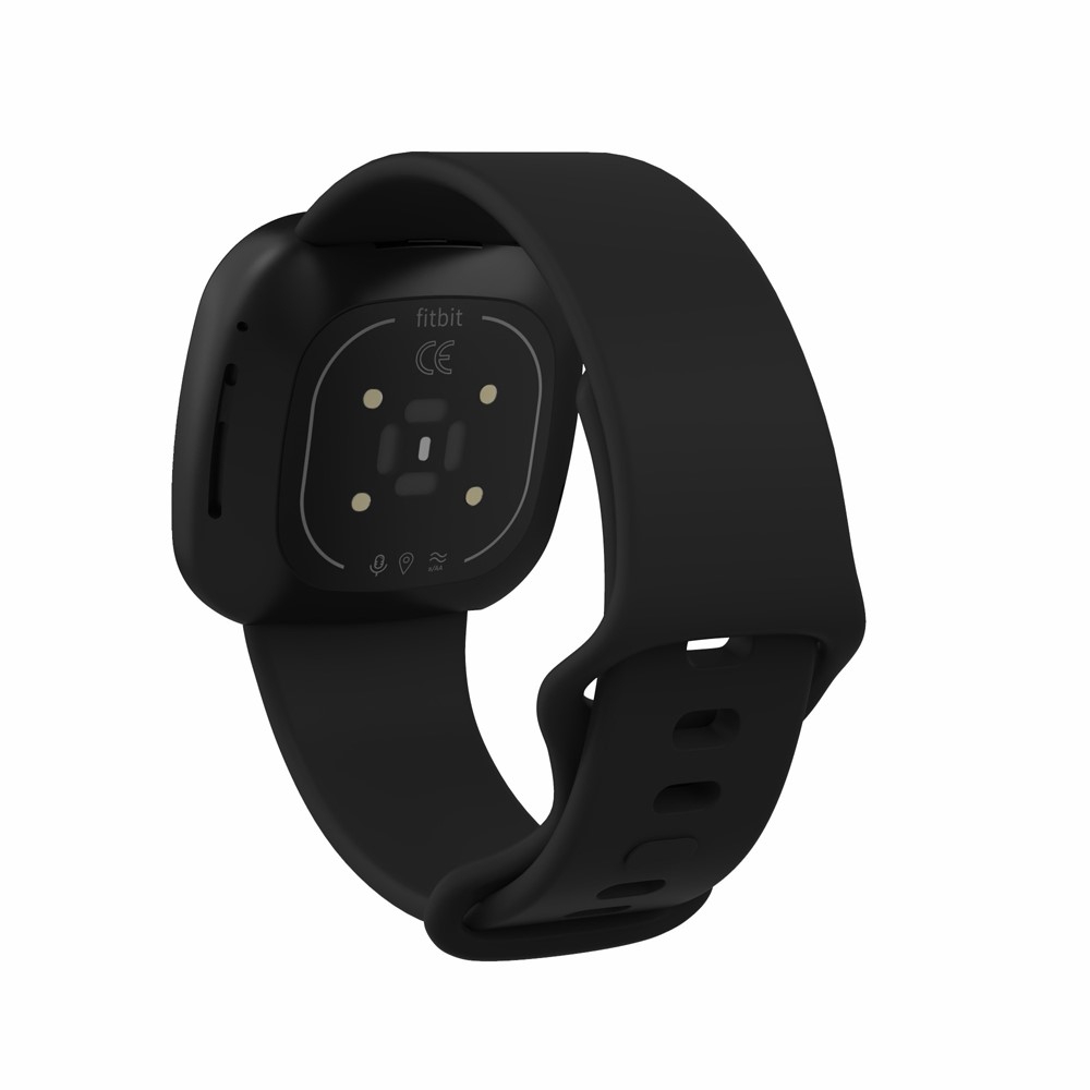 Fitbit Versa 4 / Versa 3 / Sense 2 / Sense Silikon Sport Armband (Gelenkumfang 190-235mm) - Schwarz
