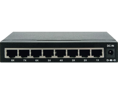 8-poorts netwerkswitch, 8x RJ45-aansluiting, BxHxD 136,5x25x75 mm