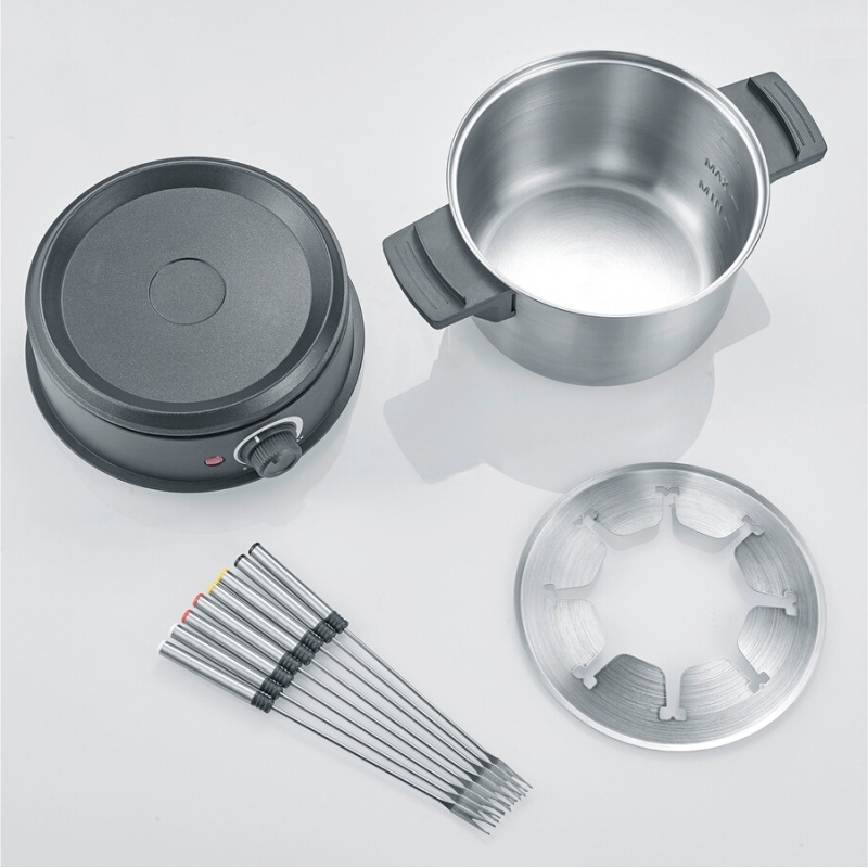 Appareil à fondue FO 2470, acier inoxydable / noir