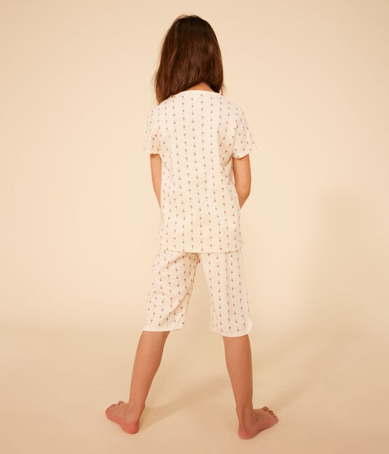 Pyjama capri imprimé fleur en coton enfant