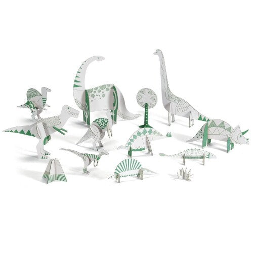 Djeco 3D kleurplaat speelfiguren - dinosaurussen