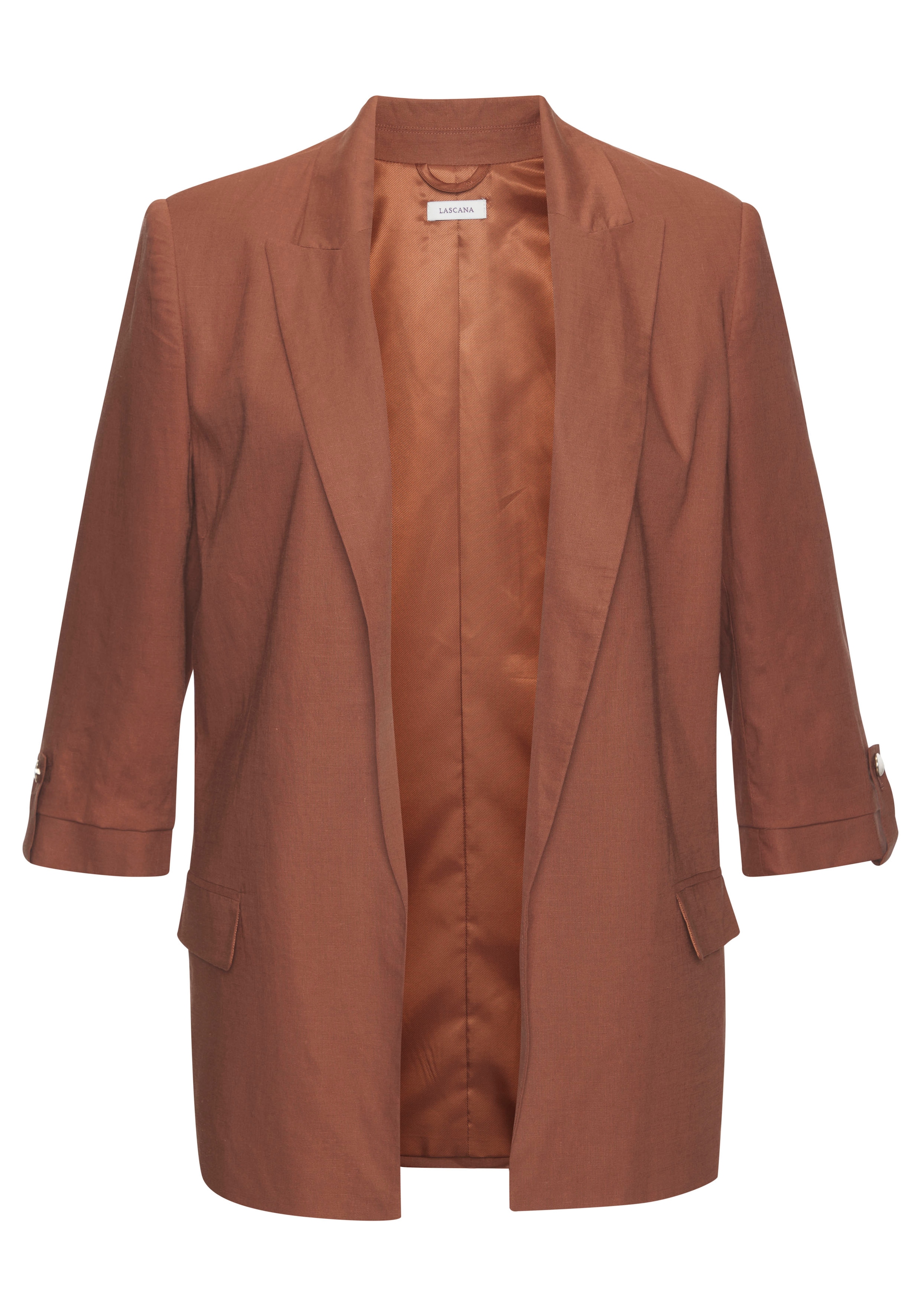 LASCANA Longblazer mit gerafften Ärmeln