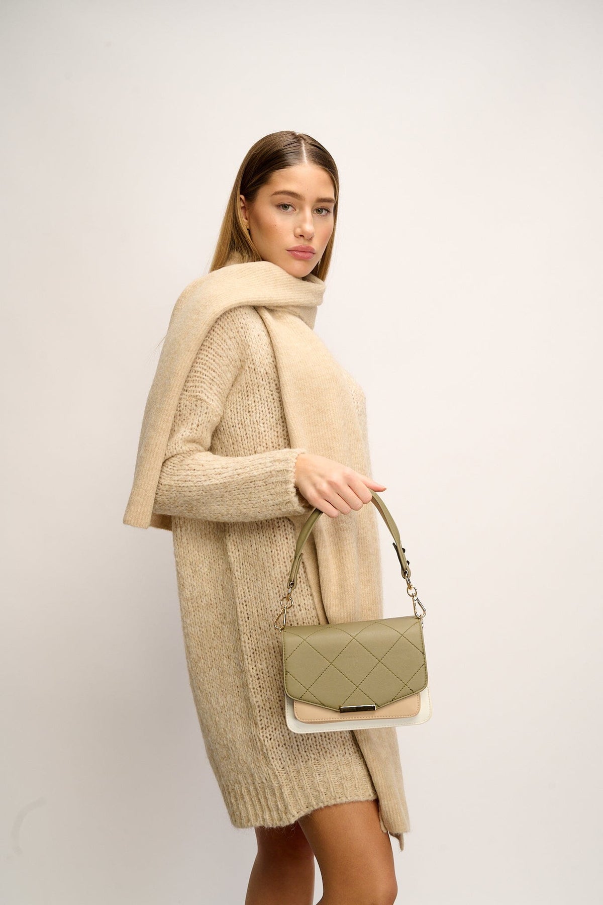 Noella Blanca Multi Compartment Bag army white beige