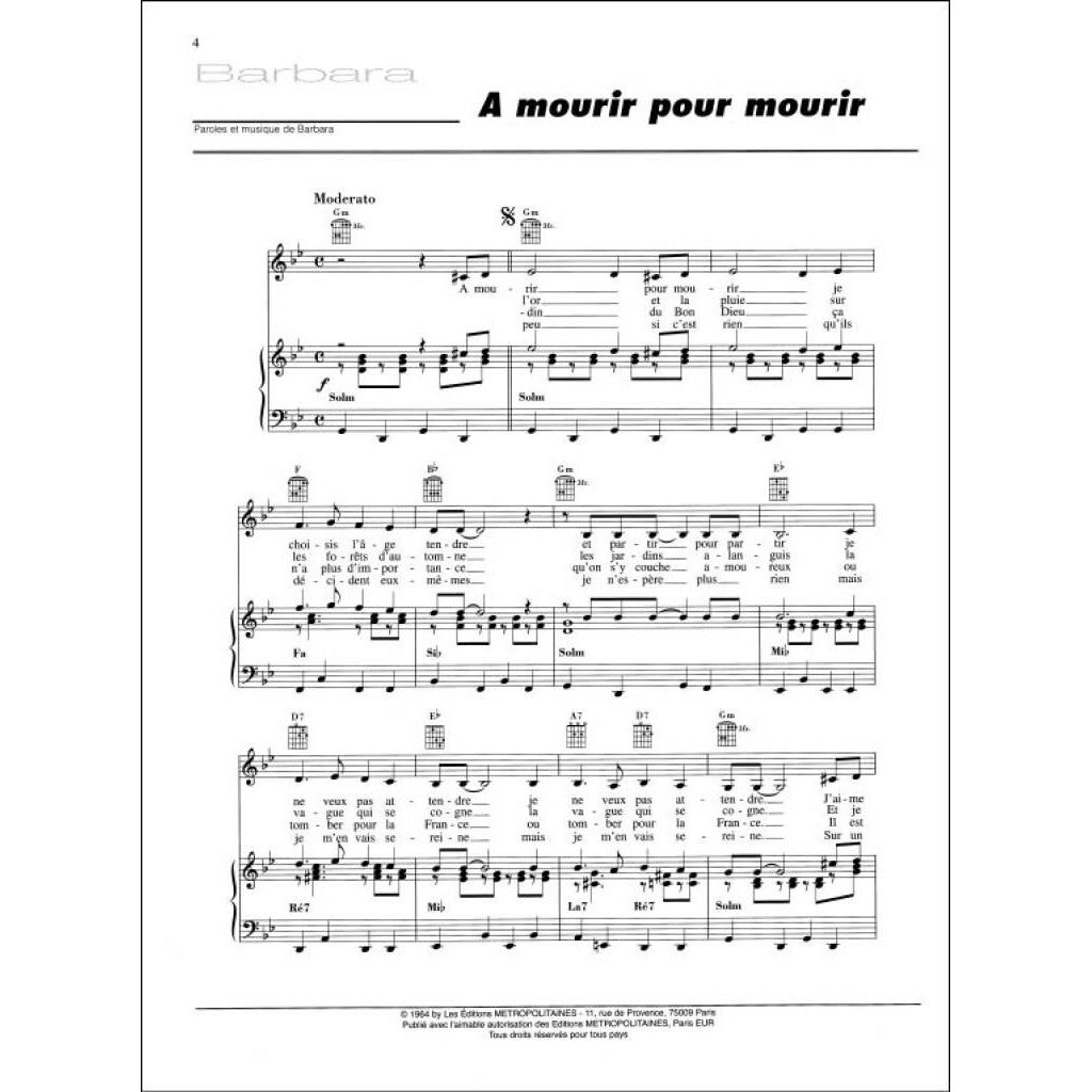 Hal Leonard Barbara - Collection Grands Interprètes songboek voor piano, gitaar en zang