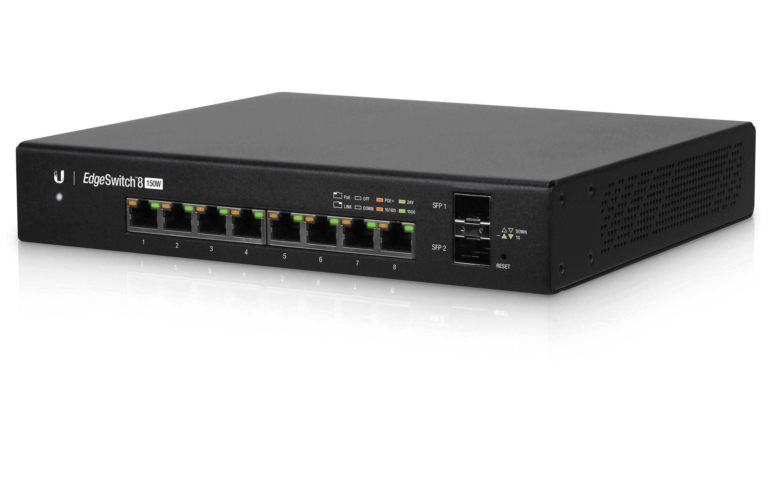 PoE+ Switch EdgeSwitch ES-8-150W 10 Port<br>Managed PoE+ Gigabit-Switch