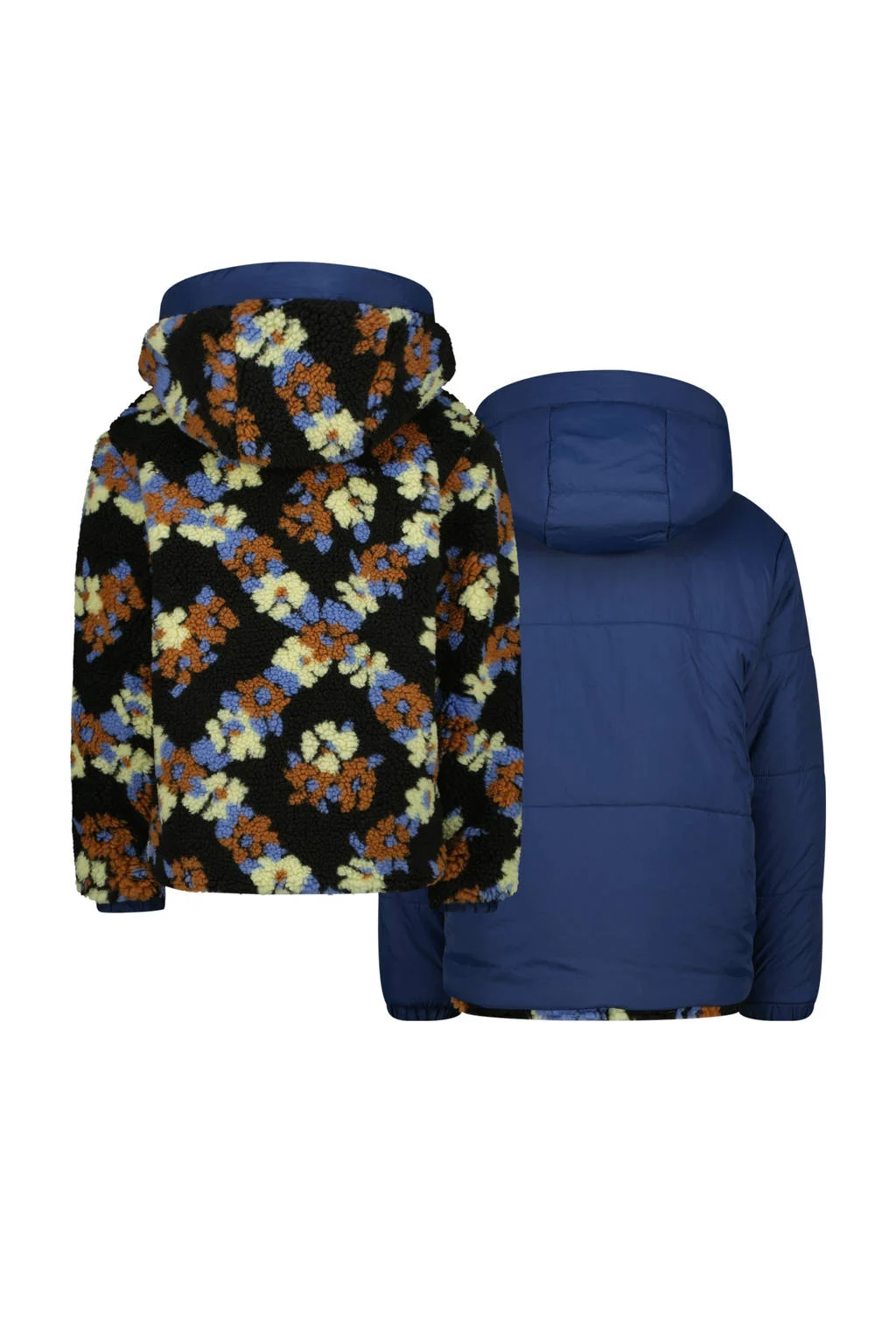 Vingino teddy reversible jas blauw