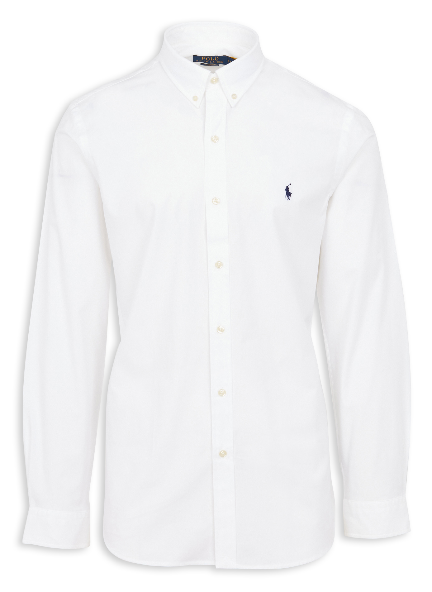 Chemise col américain en coton mélangé | Blanc