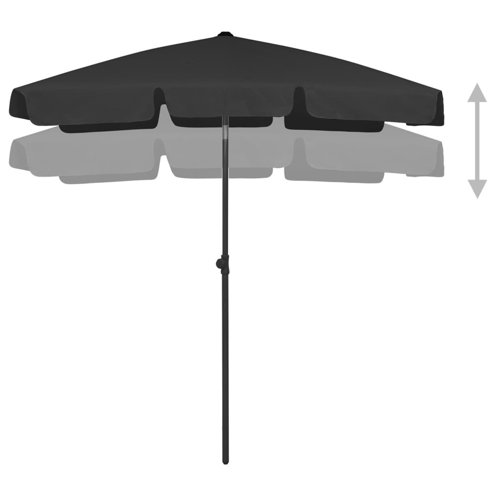 Parasol de plage 180 x 120 cm noir