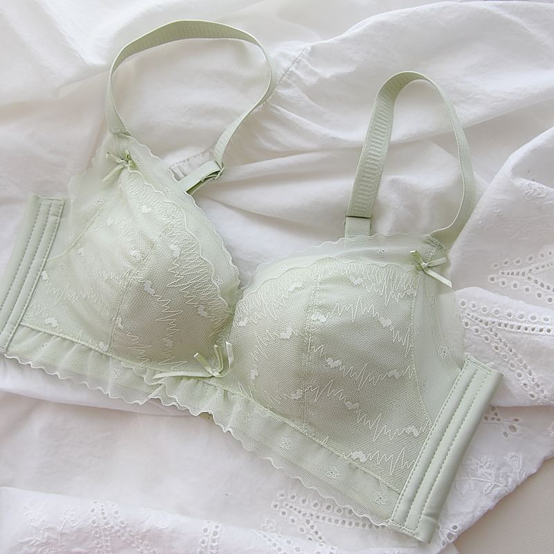 Nabla - Bow Wireless Lace Bra / Panty / Set