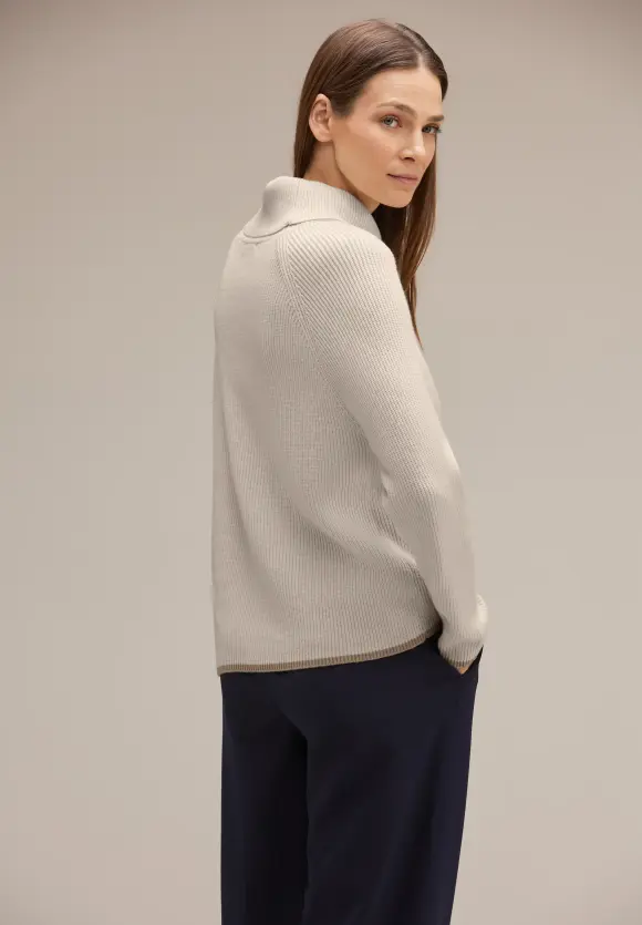 Rollkragenpullover - whisper cream melange