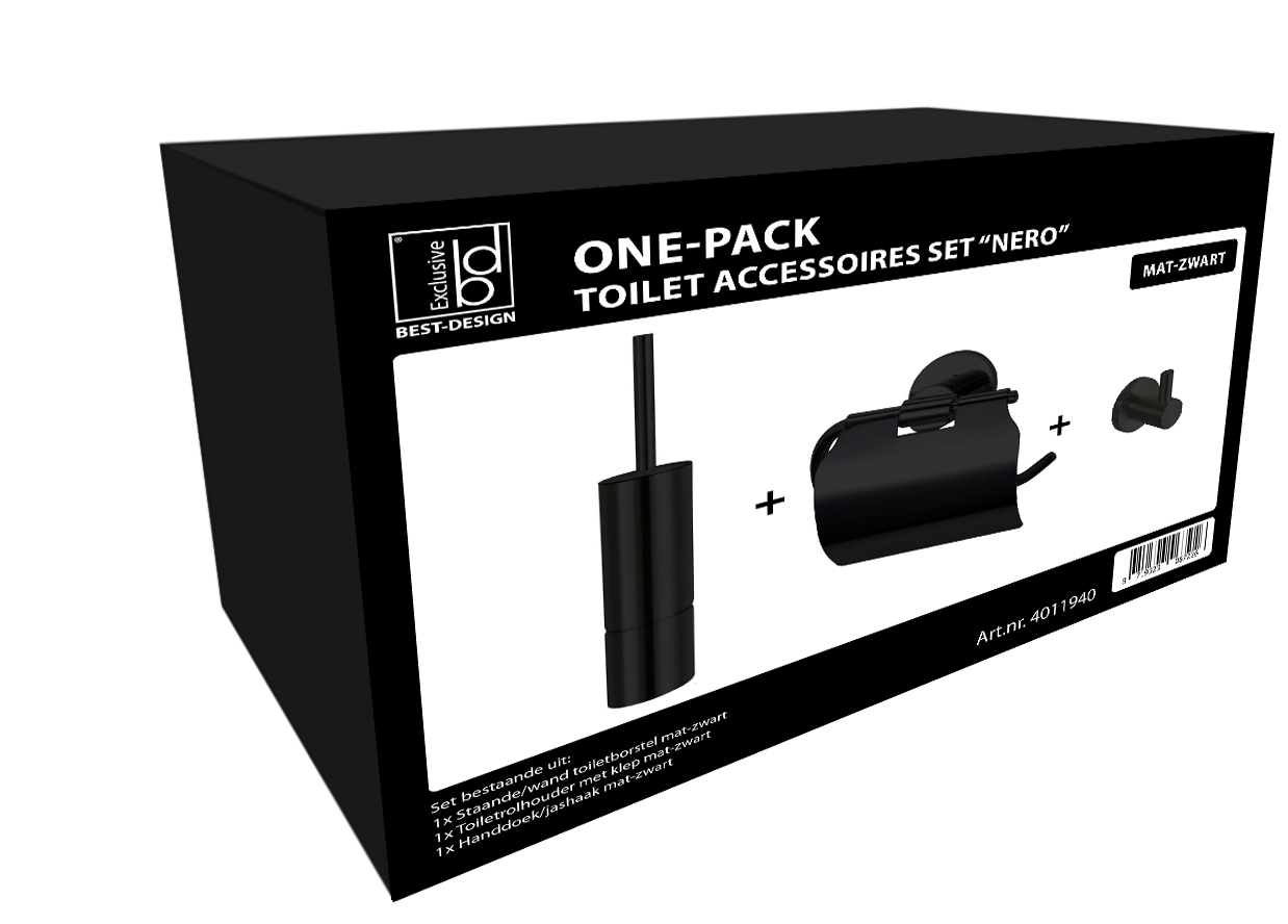 Best Design Nero toilet accessoires set mat zwart