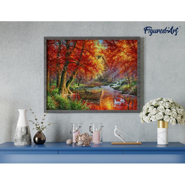 Peinture par numéro rivière d'automne .