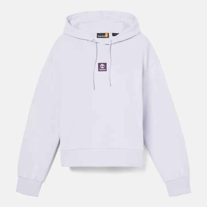 Sweat à capuche à envers bouclé pour femme en violet