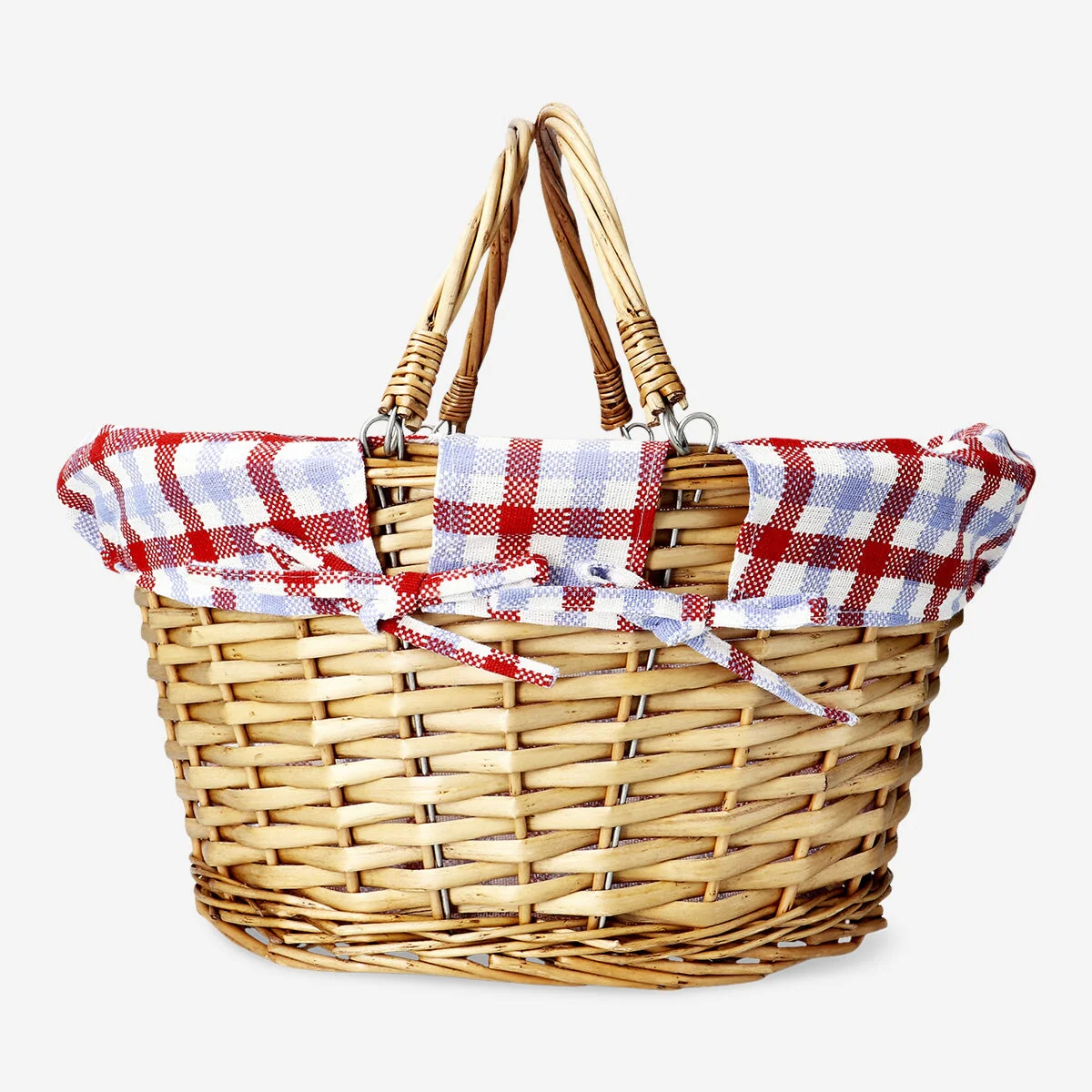 Picnic kurv med ternet stof