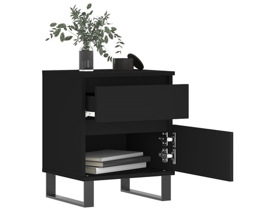 VIDAXL - Tables de chevet 2 pcs noir 40x35x50 cm bois d’ingénierie