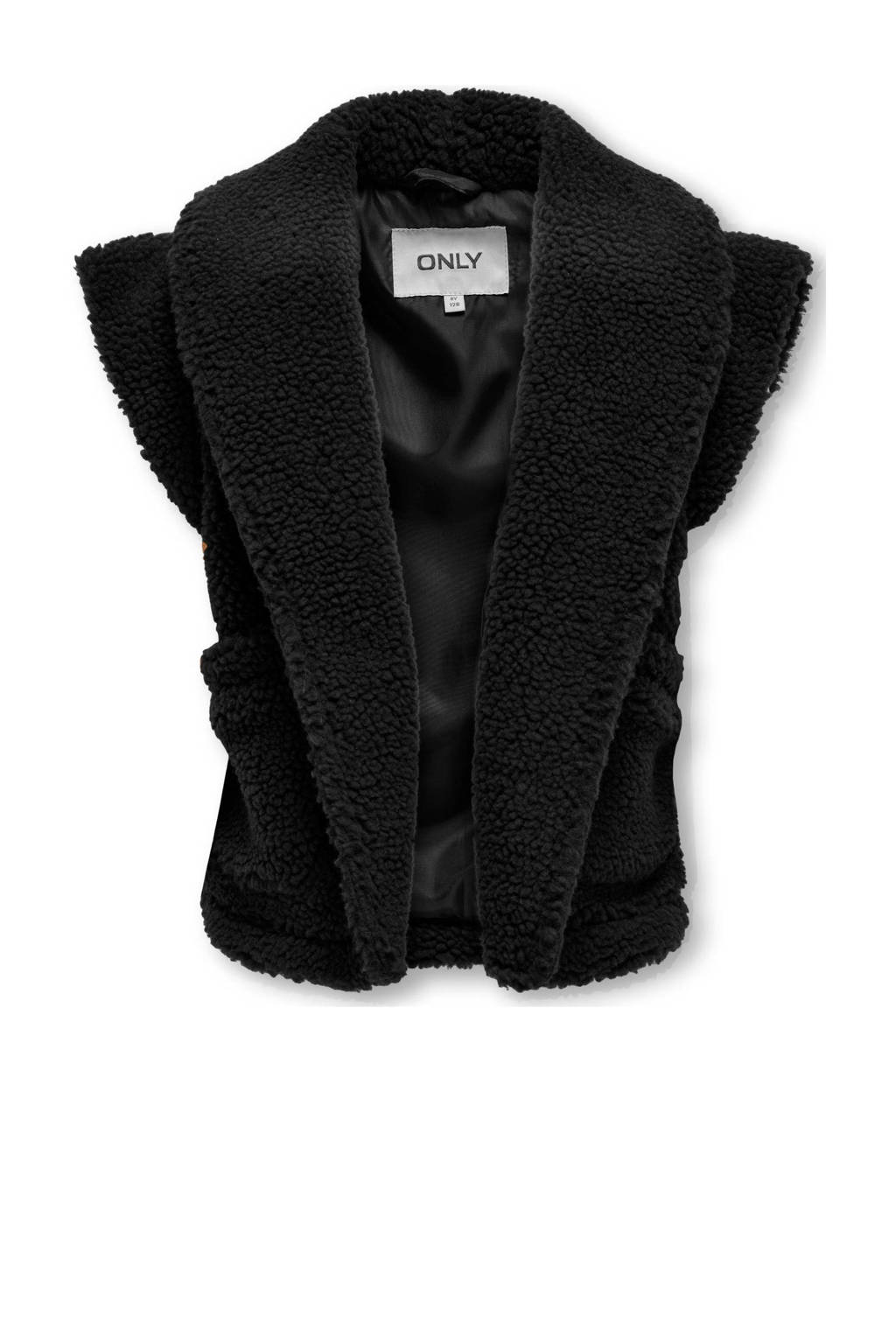 ONLY teddy gilet KOGSIKA zwart