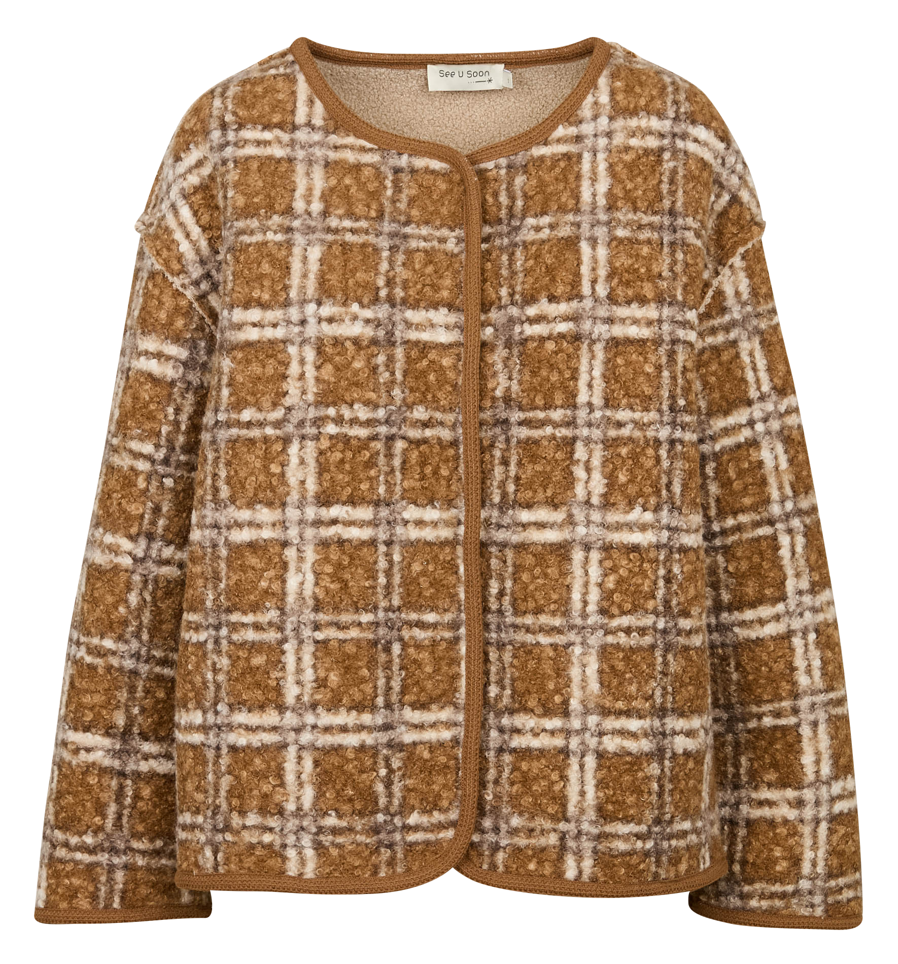 Veste ample à carreaux | Marron