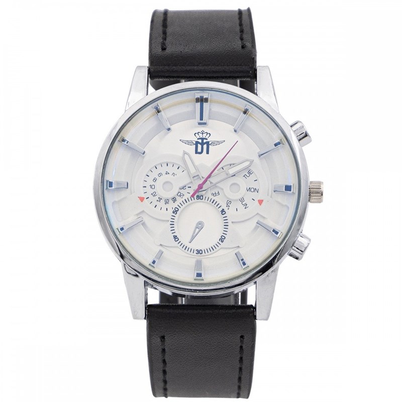 Montre Homme M. JOHN bracelet Cuir Noir