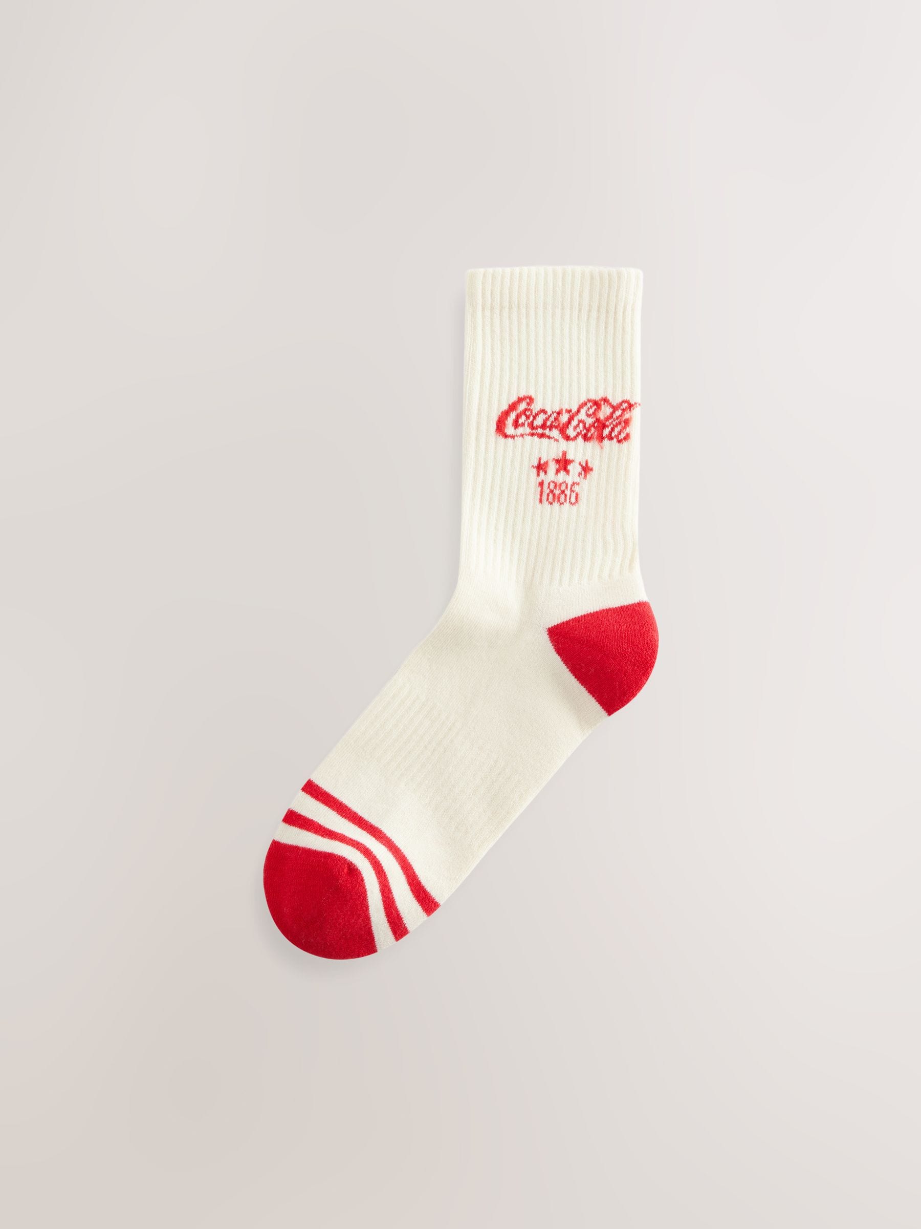 Coca-Cola - 2 Paar geborduurde geribbelde sportsokken met verzachte onderkant