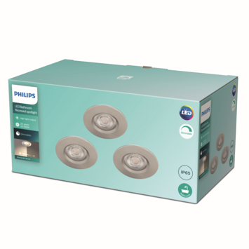 Philips inbouwspot Dive nikkel set van 3